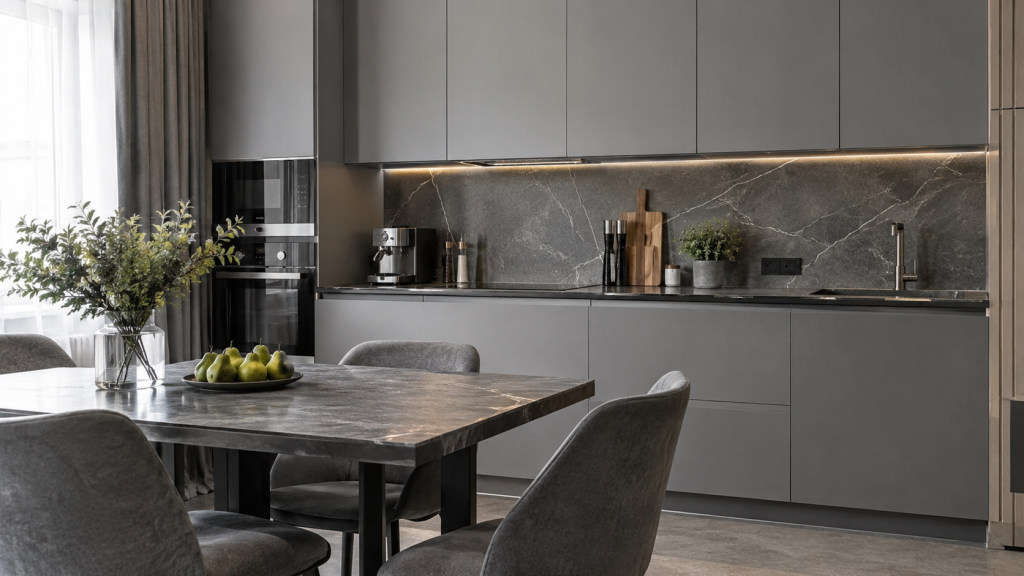 Серая кухня в интерьере